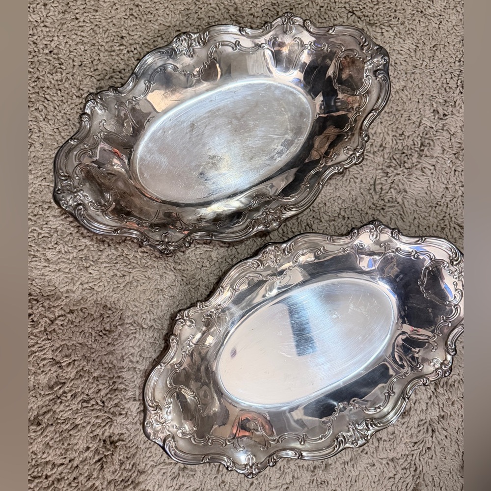 Vintage 1895 Gorham Silver Serving Tray - Set of 2